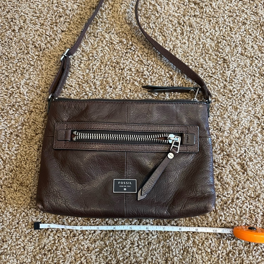 Fossil Dark Brown Leather Crossbody Bag - Picture 3 of 4